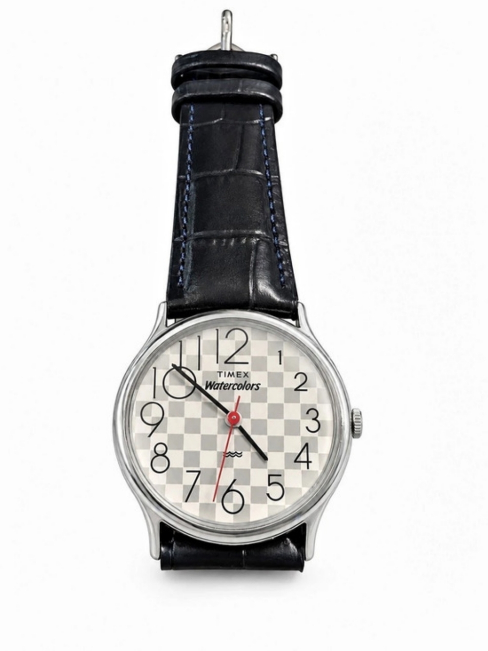 Timex Watercolors Quartz Watch – Checkerboard Dial Genuine Leather